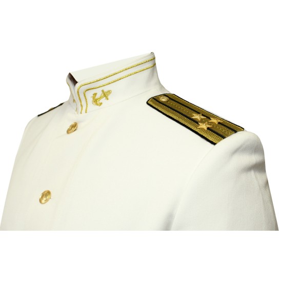 Uniforme de parade de type marine, officier de la flotte navale russe VMF, usure blanche