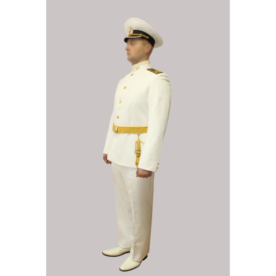 Uniforme de parade de type marine, officier de la flotte navale russe VMF, usure blanche