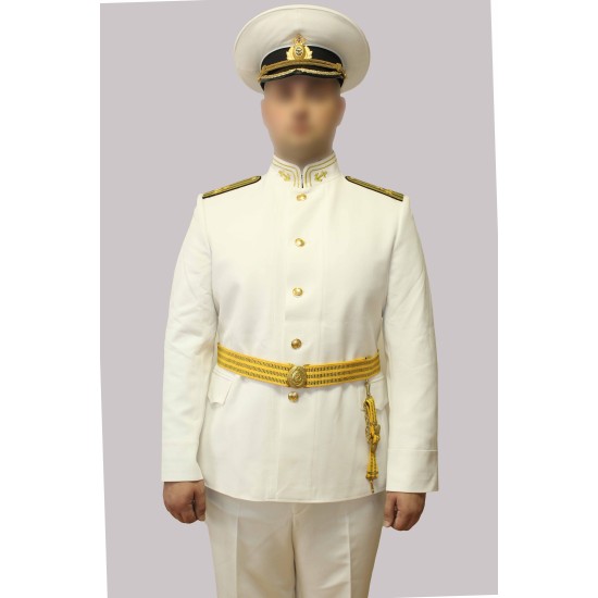 Uniforme de parade de type marine, officier de la flotte navale russe VMF, usure blanche