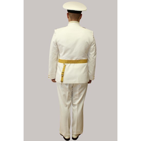 Uniforme de parade de type marine, officier de la flotte navale russe VMF, usure blanche