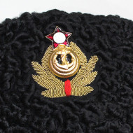 Sombrero soviético del almirante ruso de la piel de astrakhan de la marina de guerra