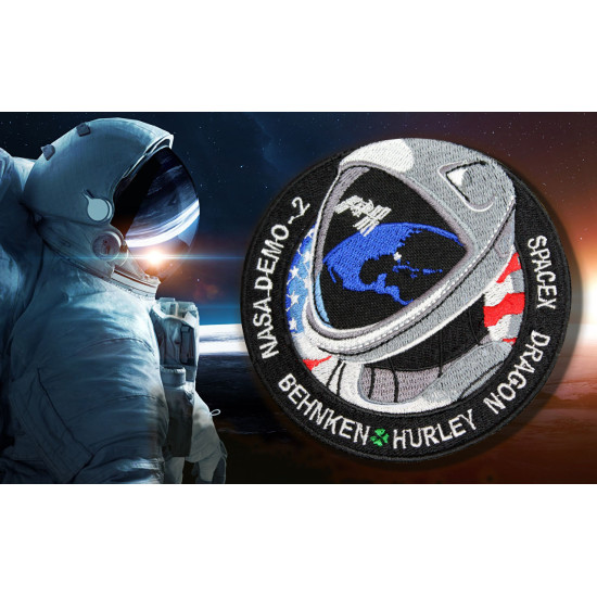 SpaceX Demo-2 Space Mission SpX Nasa IS patch Crew Dragon patch