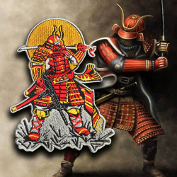 Samurai Japan Warrior in Armor bordado parche en la manga #2