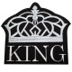 King Crown Grey Embroidery Sew-on Sleeve Patch