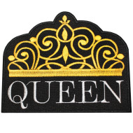 Queen Crown Grey Stickerei aufnähen Ärmel Patch