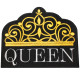 Queen Crown Grey Embroidery Sew-on Sleeve Patch