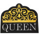 Toppa cucita sulla manica con ricamo grigio Queen Crown