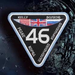 Expedition 46 ISS Space Mission Soyuz Toppa ricamata applicata nello spazio