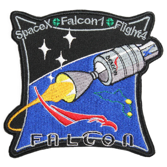 Space Mission Falcon 1 Space Flight 4 Patch brodé Elon Musk Sleeve