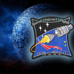 Patch Space Patch Falcon 1 Space Flight 4 ricamata con muschio Elon