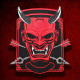 Devil Oni Demon's Stickerei mit aufgesetzten Ärmeln