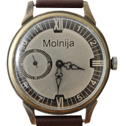 Soviet CLASSIC black wristwatch MOLNIYA 18 Jewels