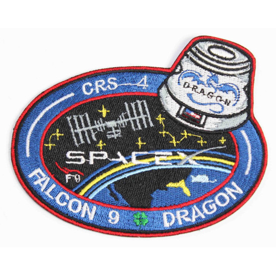 Parche de manga SpaceX CRS-4 Space Mission SpX-4 Falcon 9 Dragon