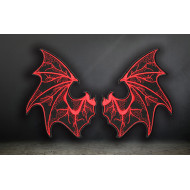 A Pair of Dracula's Wings Embroidery Handmade Bat Wing Sew-on Embroidered Patch