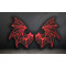 A Pair of Dracula's Wings Embroidery Handmade Bat Wing Sew-on Embroidered Patch