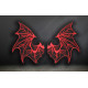 A Pair of Dracula's Wings Embroidery Handmade Bat Wing Sew-on Embroidered Patch