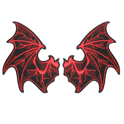 A Pair of Dracula's Wings Embroidery Handmade Bat Wing Sew-on Embroidered Patch