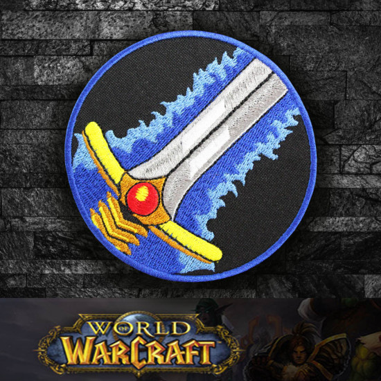 World of WarCraft Warrior Class Logo Stickerei Aufnähen / Aufbügeln