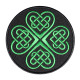 Ornamento celtico nodo verde Patch cucito / termoadesivo ricamato a mano # 6