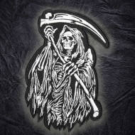 La toppa di Halloween ricamata con teschio Grim Reaper della morte