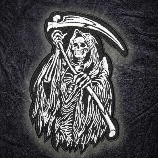 The death Grim Reaper Skull Embroidered Halloween patch