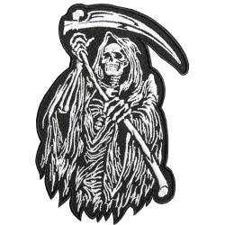 The death Grim Reaper Skull Embroidered Halloween patch
