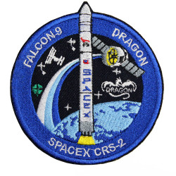 SpaceX CRS-2 Space Dragon Mission Falcon-9 parche manga Nasa