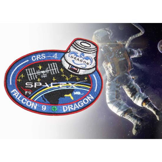 SpaceX CRS-4 Space Mission SpX-4 Falcon 9 Drachenärmel Patch