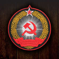 Toppa sovietica cucita con ricamo a stella rossa URSS falce e martello