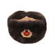 Cappello invernale ushanka di pelliccia marrone scuro sovietico con pelle scamosciata Cappello invernale ushanka di pelliccia marrone scuro sovietico con pelle scamosciata
