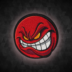 Angry Smile Face Embroidery Velcro / Iron-on Patch