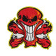 Fire Red Skull Stickerei Klettverschluss / Bügelbild