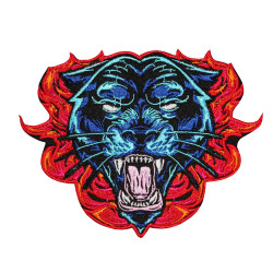 Roaring Fire Panther Patch Embroidered Embroidery Patch