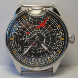 Orologio da polso meccanico dell'URSS "The North Pole" dell'aviazione Molnija