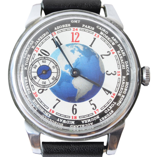 Poljot Mechanical Soviet Watch non trasparente Earth USSR Vintage Watch