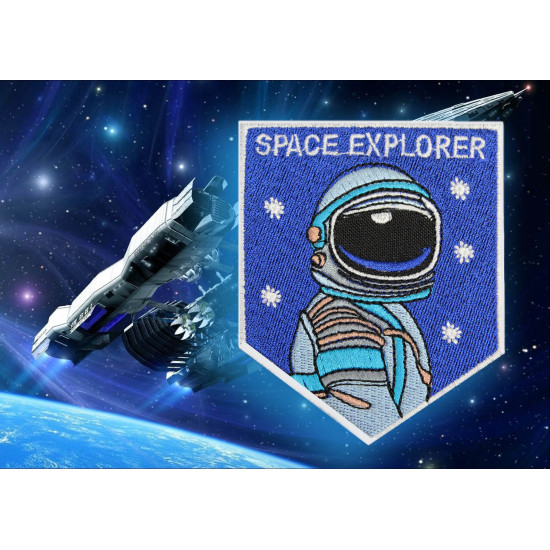 Space Explorer Sew-on Sleeve Embroidered Handmade Patch