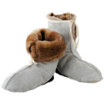 Zapatillas de casa de invierno cálidas tácticas calcetines de piel de oveja