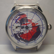 USSR Molnija watch "The map" Soviet mechanical 18 Jewels transparent wristwatch