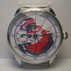 Reloj URSS Molnija "El mapa" Reloj de pulsera transparente mecánico soviético de 18 joyas