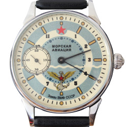 Orologio da polso meccanico vintage Soviet Molnija 18 rubini Navy Aviation