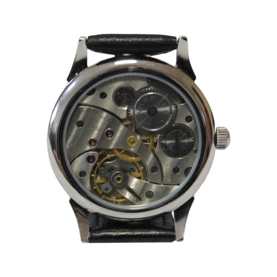 ロシアの透明な腕時計Molnija RKKA空軍黒