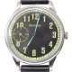 Soviet wrist watch 24 hours Molnija with black dial