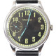 Soviet wrist watch 24 hours Molnija with black dial 18 Jewels