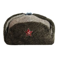 Cappello Ushanka verde dell'ufficiale dell'Armata Rossa sovietica vintage Cappello con paraorecchie in vera lana russa soldato