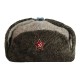 Chapeau Ushanka vert officier de l'armée rouge soviétique vintage soldat russe chapeau de rabats d'oreille en laine véritable