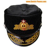 Vintage Soviet hat with 5% pure gold Russian NAVal Fleet Admiral winter PAPAHA HATGenuine leather