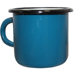 Mug de camping 250 ml en métal bleu de fabrication allemande