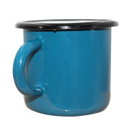 Tazza da campeggio da 250 ml in metallo blu smaltato di fabbricazione tedesca