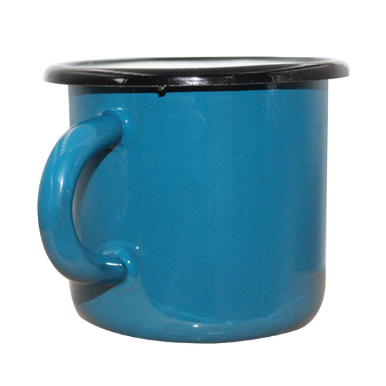 Mug de camping 250 ml en métal bleu de fabrication allemande