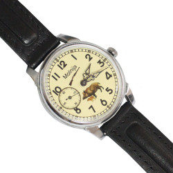 Montre-bracelet soviétique vintage Molnija Hunter avec sanglier